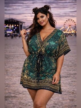 🔥5/$35🔥 Cute Options Boho Tunic / Kaftan Dress – FREE Size – Made in India